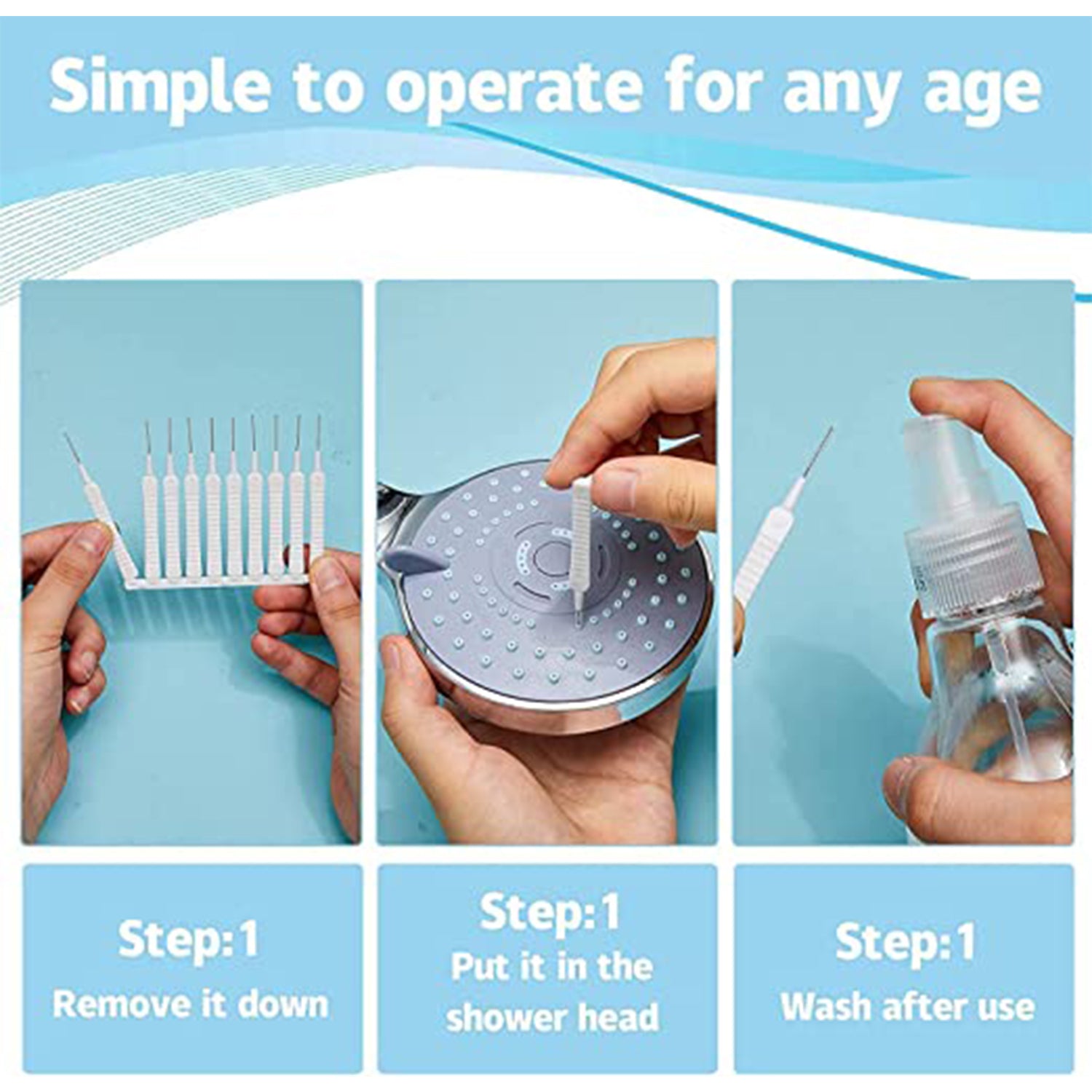 4985 10pcs Shower Nozzle Cleaning Brush, Reusable Multifunctional Shower Head Anti-Clogging Small Brush DeoDap 4985 10pcs Shower Nozzle Cleaning Brush, Reusable Multifunctional Shower Head Anti-Clogging Small Brush DeoDap